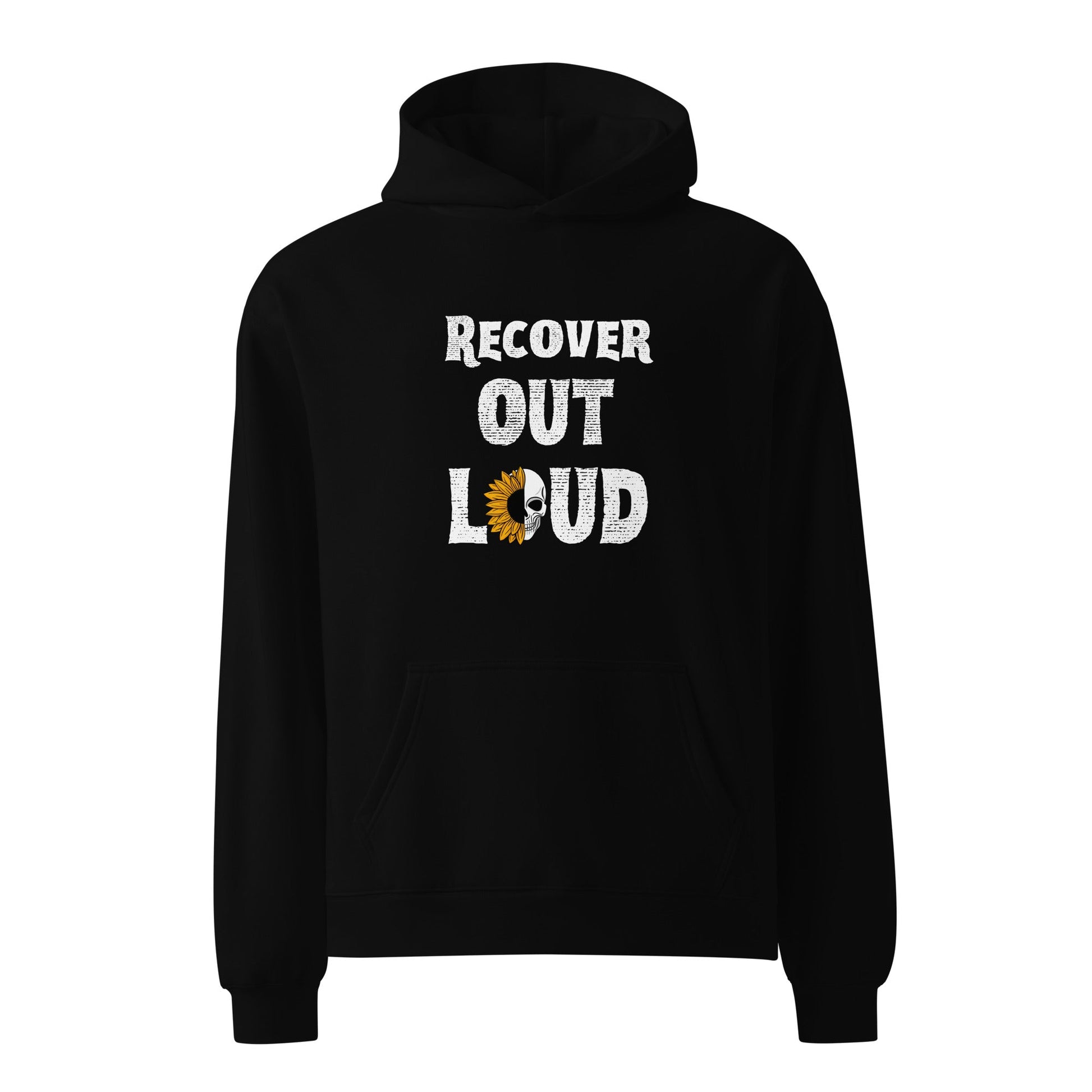 Recover Out Loud Unisex Oversized Hoodie - Sober Kats Shop