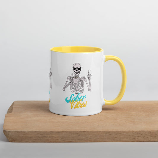 Sober Vibes Mug with Color Inside - Sober Kats Shop