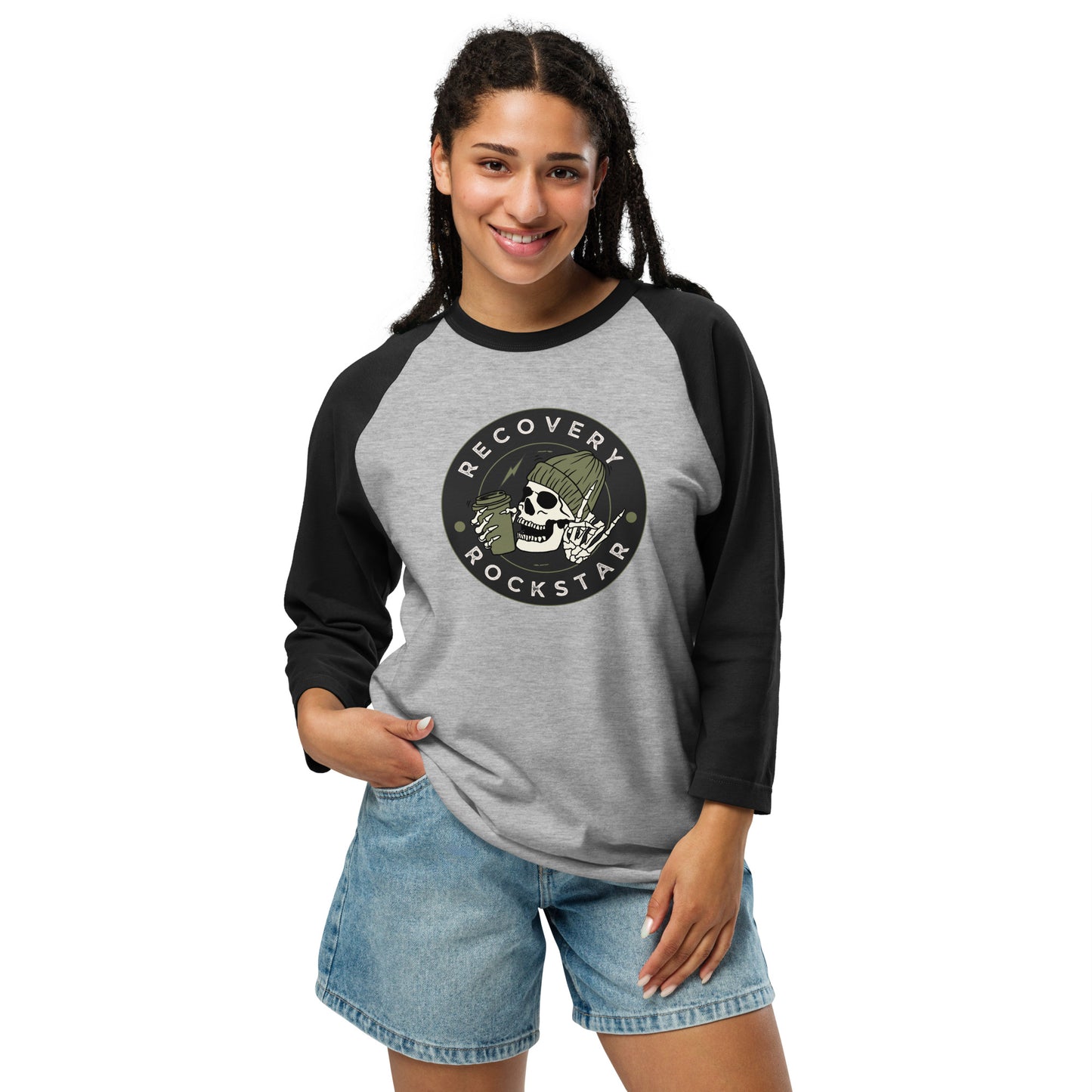 Recovery Rockstar 3/4 sleeve raglan shirt